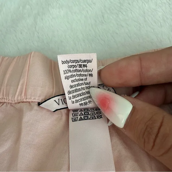 Victorias Secret 100% Cotton Pajama Shorts Pink & Black - Image 5