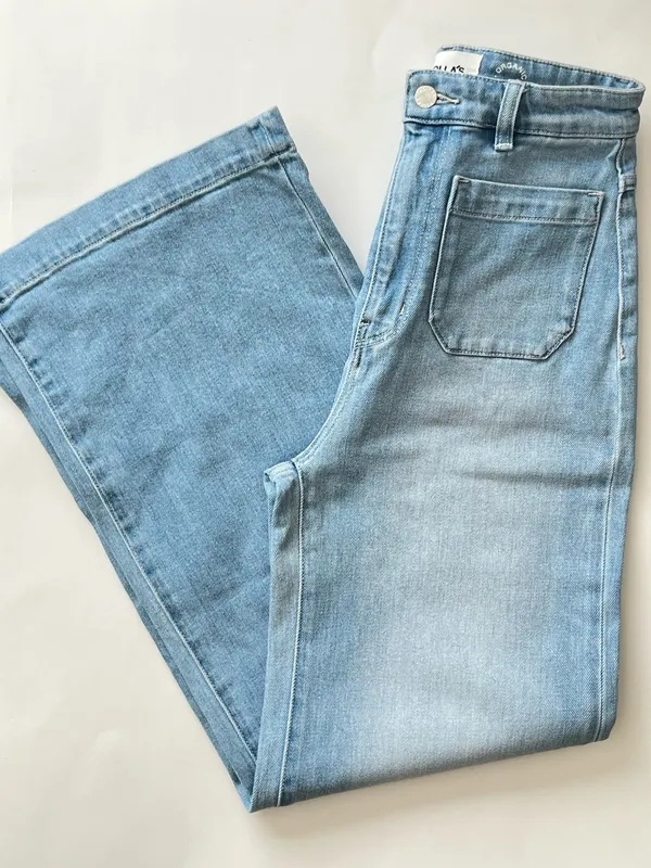 Rolla’s high rise wide leg sailor jeans organic cotton light wash 26 NWOT - Image 5