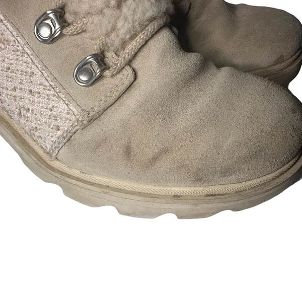 Sorel LENNOX™ Lace Cozy Booties Beige Winter Ankle Boots Biker Waterproof Size 9 - Image 3