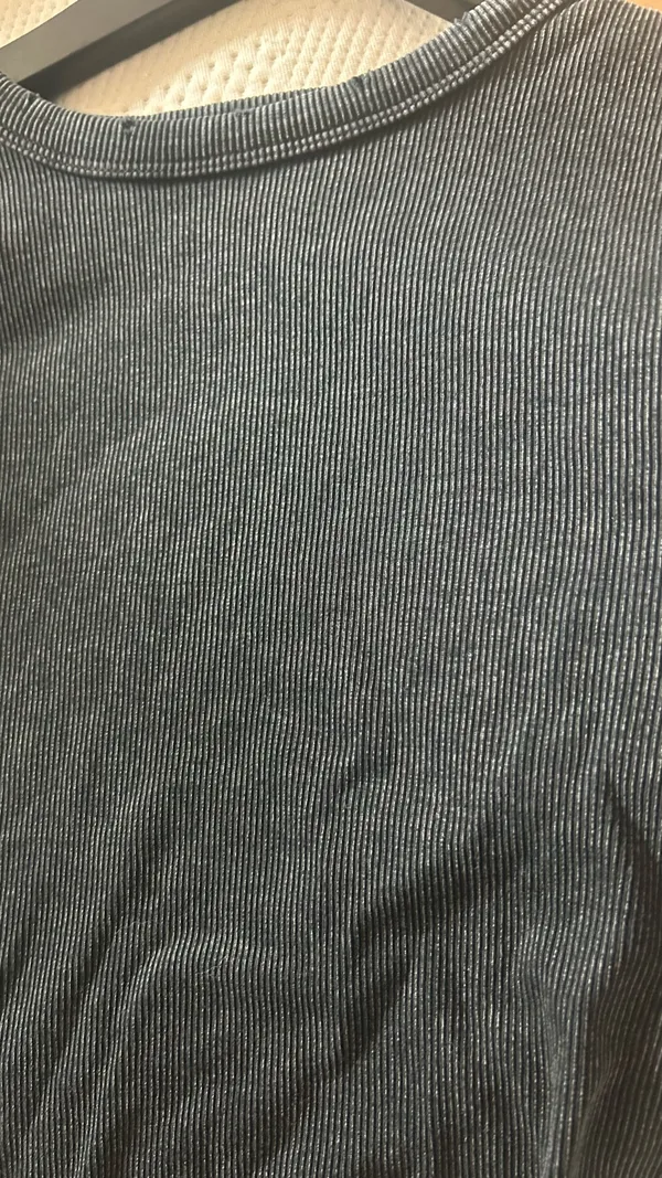 Dark grey Women's Crewneck Short Sleeve Top Gray Size M - Image 3