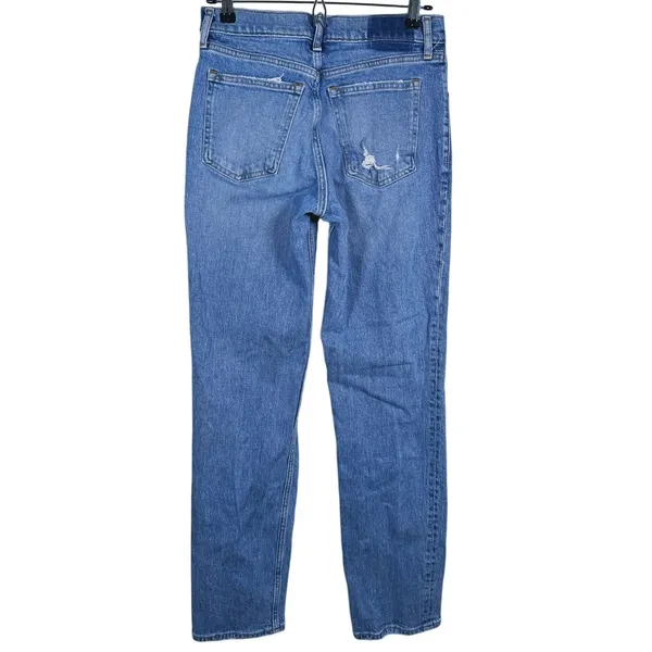 Abercrombie & Fitch 90s Straight Low Rise Distressed Jeans Size 27 Tall (4L) - Image 3