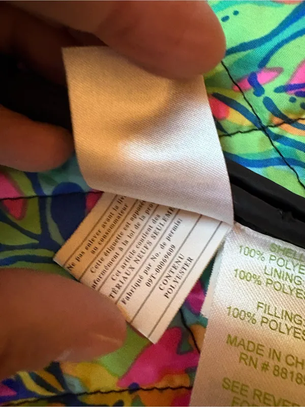 Lilly Pulitzer Getaway Black Quilted Vest Floral Lining Gold Hardware L - Image 10