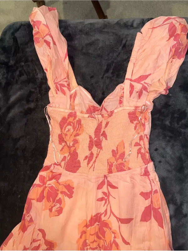 Free People Short Sleeve Sundrenched Maxi Dress In Pinky Combo Size XS - Image 10