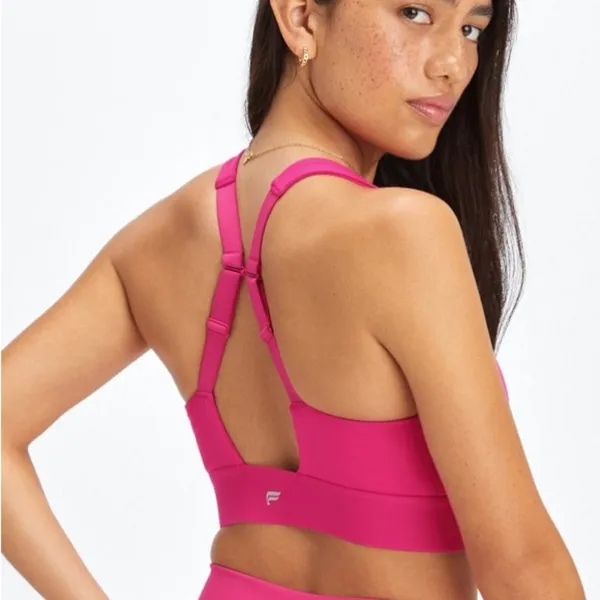 NWT Fabletics All Day Every Day Bra Plush Pink/Sprout - Image 2