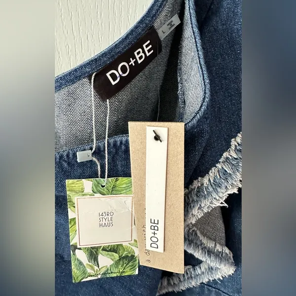 NWT DO + BE Denim One Shoulder Romper - Image 3