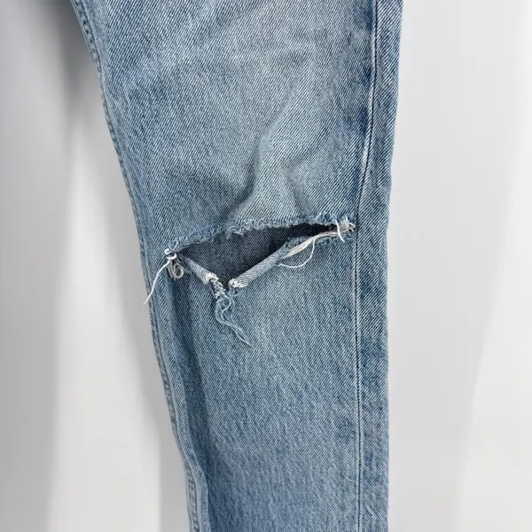 AGOLDE Riley High Rise Straight Crop Jeans Light‎ Wash Distressed 23 A056B-811 - Image 3