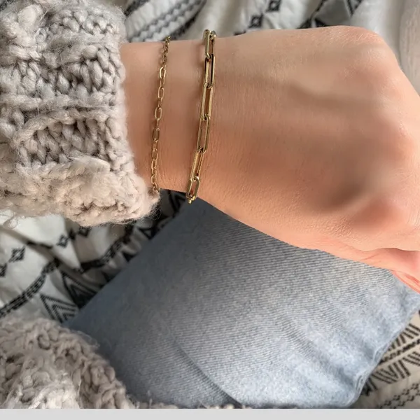 Gold Dainty Chain Link Bracelet - Image 2