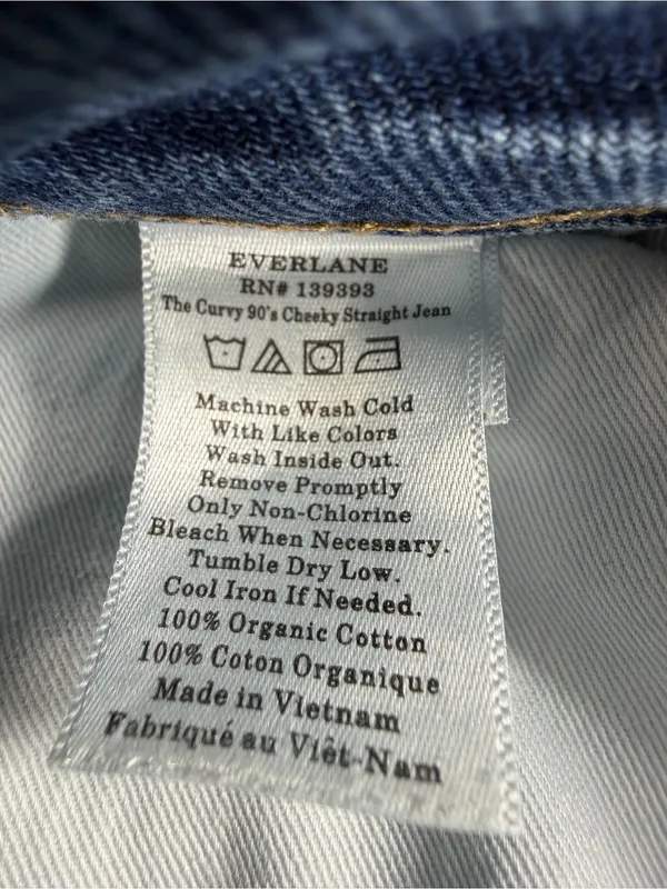 Everlane Curvy 90s Cheeky Straight Leg Jeans Organic‎ Cotton Blue Denim Size 27 - Image 9