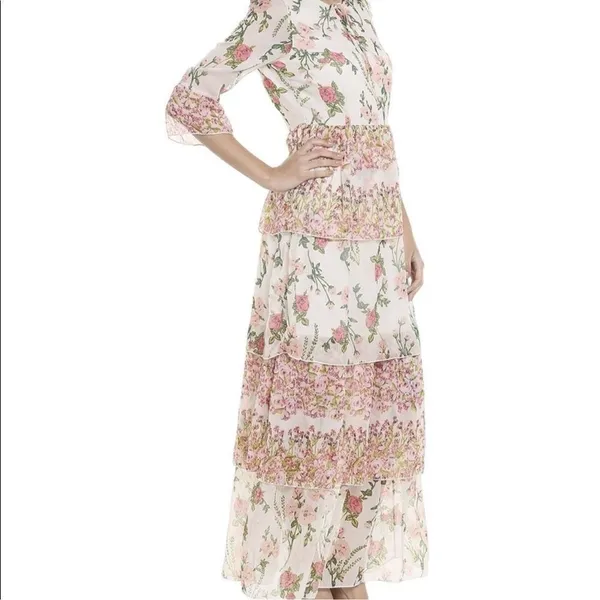 Vero‎ Moda Floral Ruffle Tiered Maxi Dress C27 - Image 3