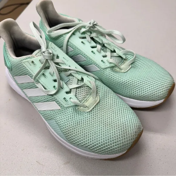 Adidas Duramo Mint White Running Shoes Sneakers Womens 8 Classic Athletic - Image 3