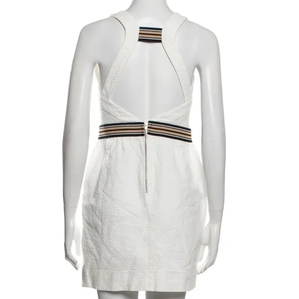 SANDRO Square Neckline Mini Dress in White‎ Size 3 or Large - Image 6