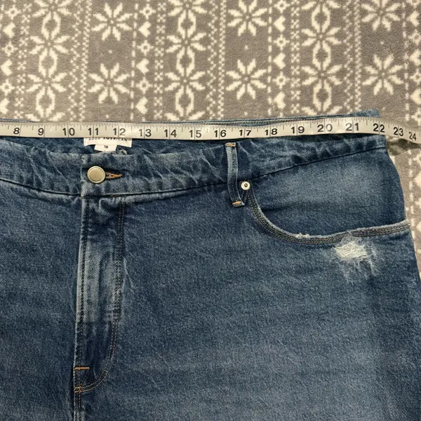 Good American The Weekender Indigo Wash Raw Hem Jean Size 18 Minimalist Casual‎ - Image 11