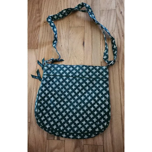 Vera Bradley Bag Womens Size Adjustable Green Crossbody Floral Zipper‎ Pockets - Image 5