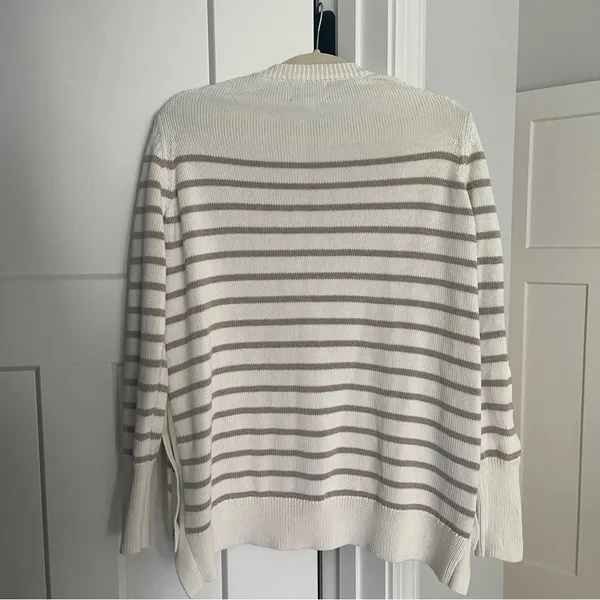 Tuckernuck Striped Sweater Button Sides‎ Cream - Image 4