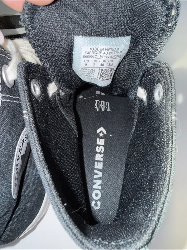 Converse women’s Black & White High-Top Chuck Taylor Sneakers - Image 6
