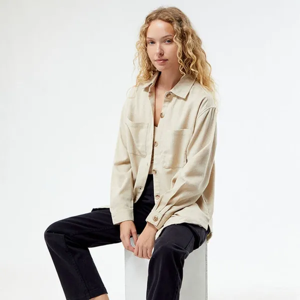 Rhythm | Oyster Knit Oversized Relaxed Fit Shacket Top in Cream Size‎ Small - Image 2