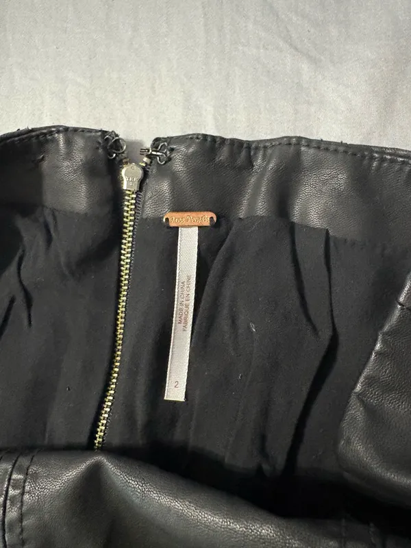 Free people black leather skirt - Image 2