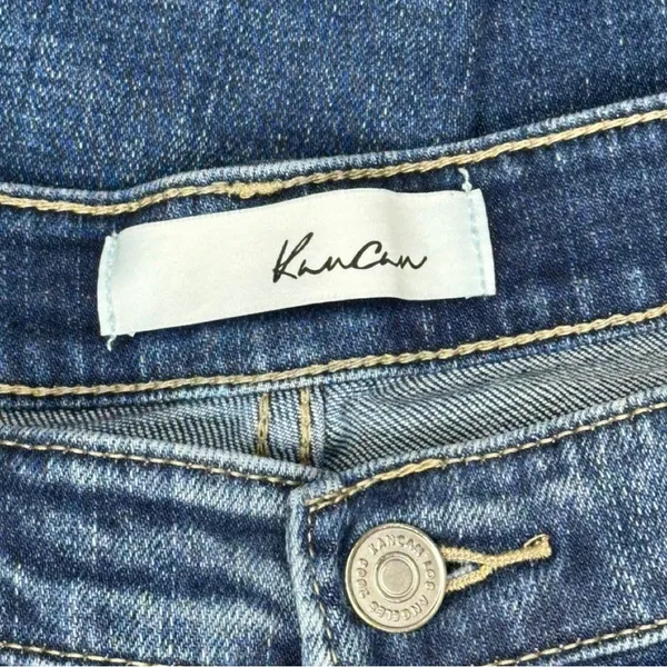 Womens KANCAN “Alena” Mid Rise Slim Cut Boyfriend Jeans Dk Blue Wash Sz 11/29 - Image 3