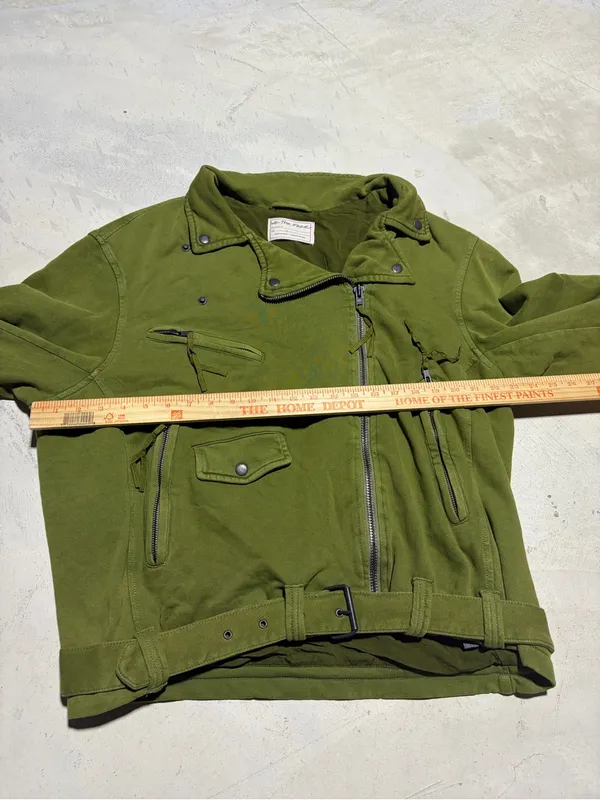 Free people we the free rebel knit oversized Green Women's Moto Jacket large - Image 7