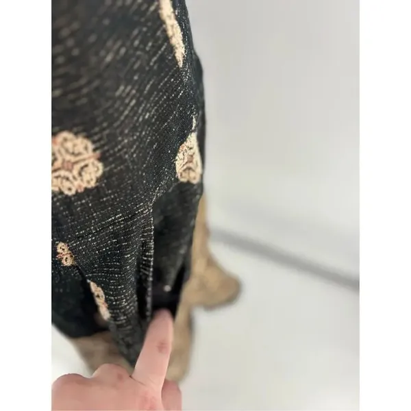 Free People Black Gold Tapestry Sleeveless Mini Dress Pockets Size 8 - Image 7