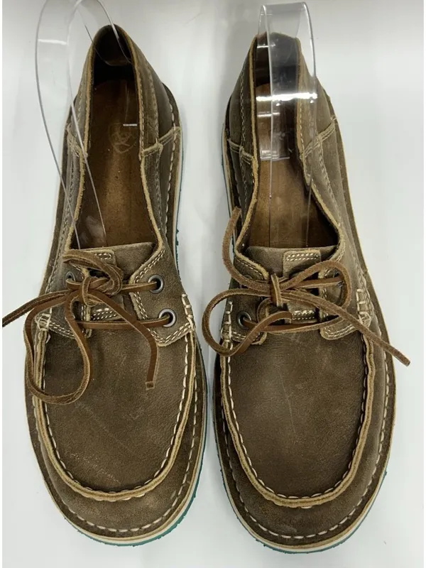 NEW Ariat Women’s Cruiser Castaway Shoes Sz 9.5 B Brown Leather Lace Up Moc Toe - Image 3
