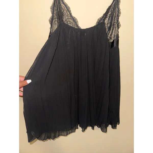 Victoria's Secret Black Lace Pleated Babydoll Chemise Lingerie XL Dark Romance - Image 5