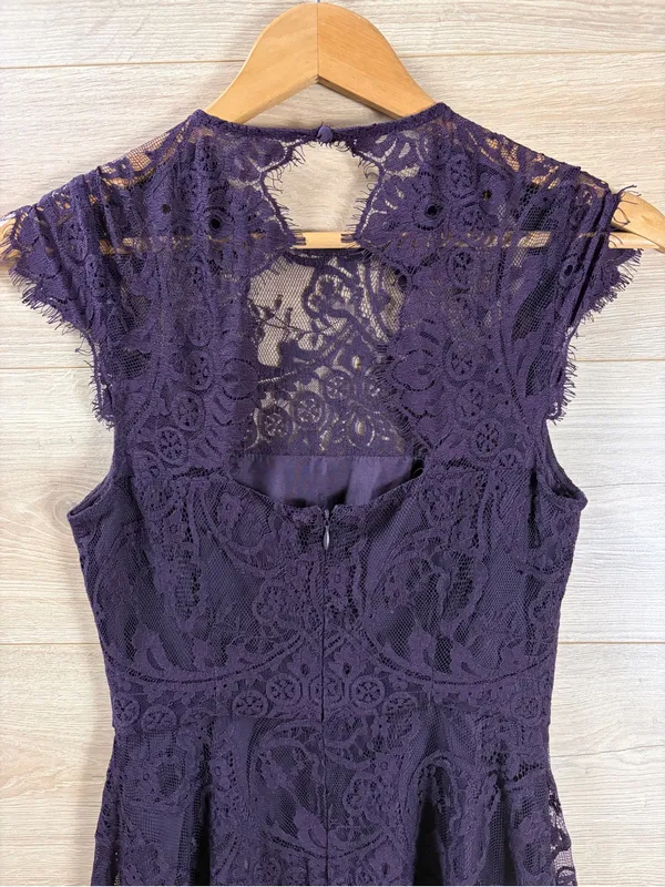 BB Dakota Dark Plum Lace Fit and Flare Mini Dress Size 0 - Image 2