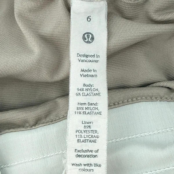Lululemon Hotty Hot Short Long 4" White‎ Women 6 Lined Run Activewear W7ATJT - Image 5