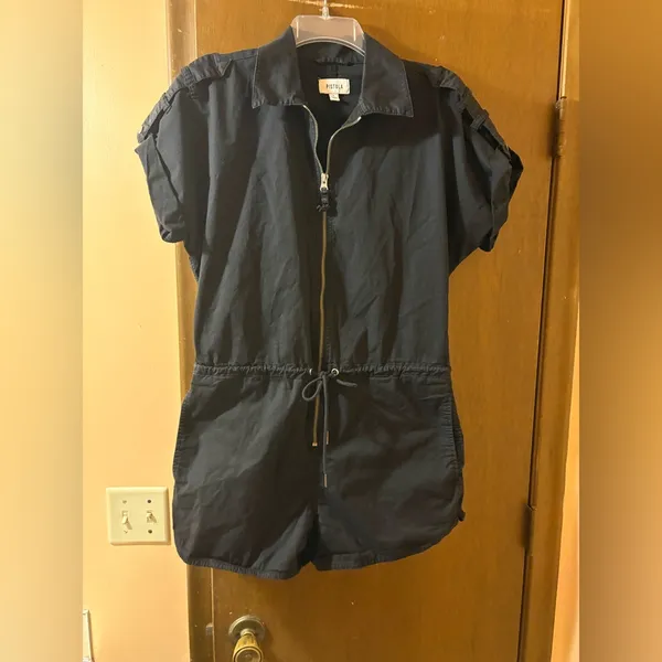 Pistola Meg Zip-Up Romper in Black - Image 3