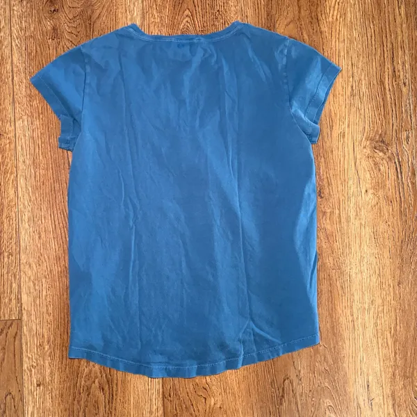 Theory Easy U Relaxed Tee Blue Pima Cotton Scoop Neck Shirt Womens S Minimalist - Image 6