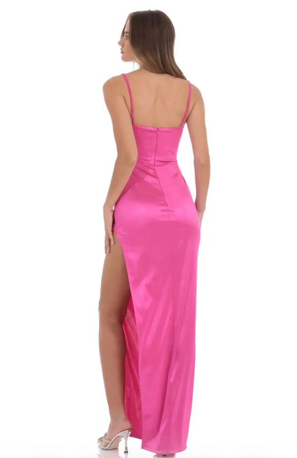 Lucy in the Sky Satin Corset Maxi Dress - Image 2