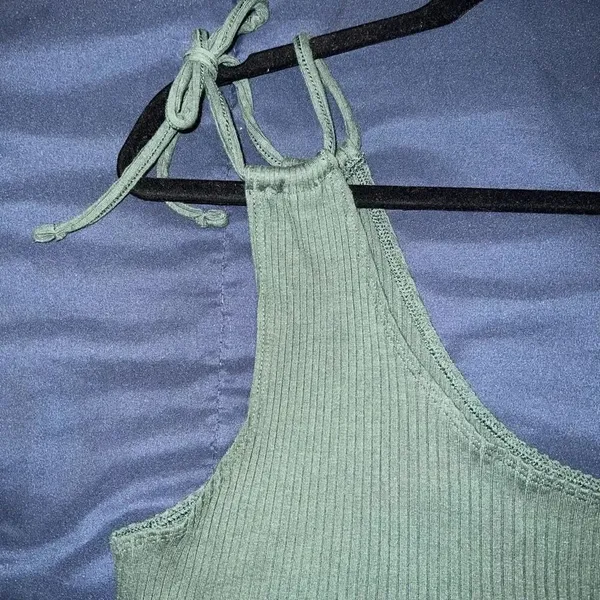 Aerie Rebel Tie Cropped Tank Top in sage green size L - Image 4