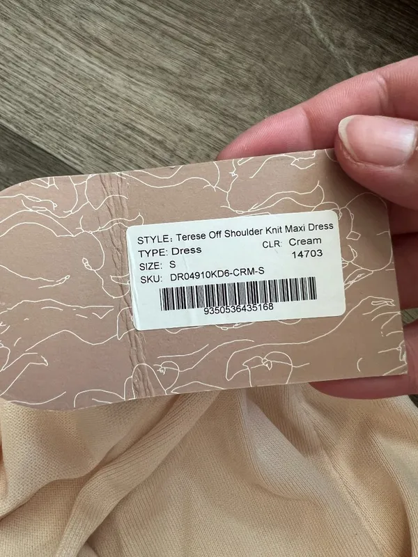 NWT Meshki Terese Off the Shoulder Maxi Dress Cream - Image 13