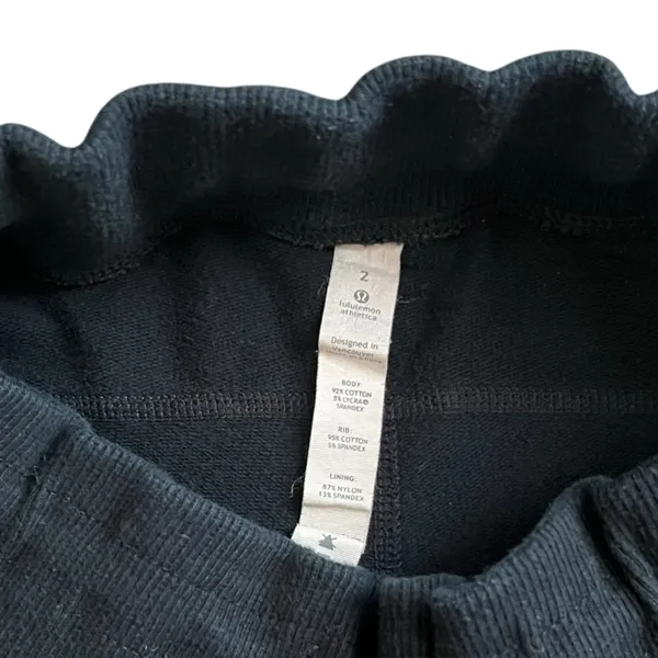 Lululemon Women’s Retro Logo Mid Rise Wide Leg Drawstring Sweat Pants Black 2 - Image 5