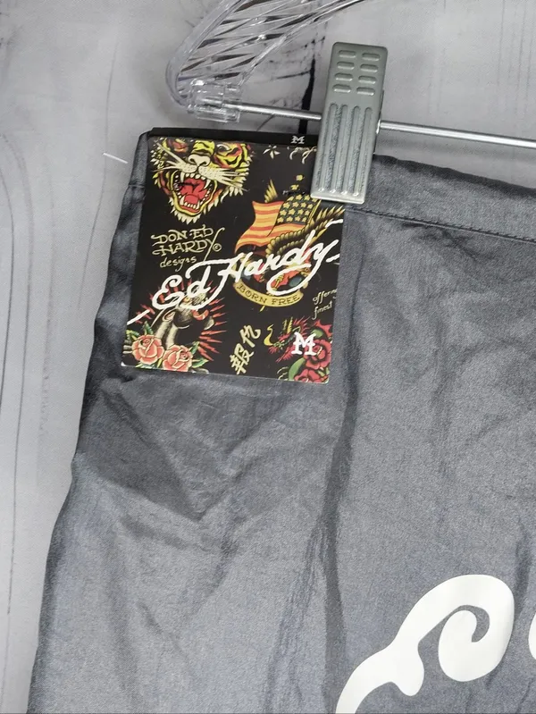 Ed Hardy Nylon Baggy Y2K Style Parachute Pants With Tattoo Graphic. NWT - Image 8