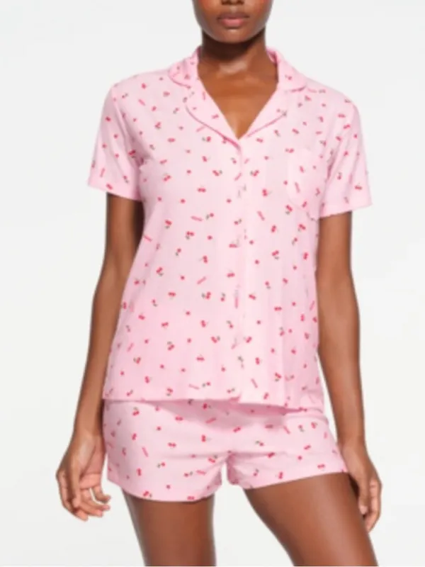 SKIMS Valentine’s Collection Soft Lounge Short Sleep Shirt Cherry Blossom Small - Image 2
