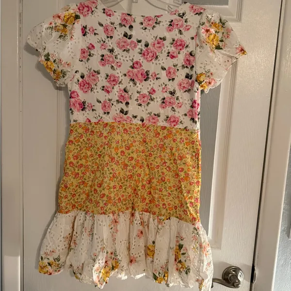 Altar’d State Abby Floral Patchwork V-Neck Dress - Image 3