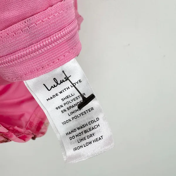 Lulus Flirtatious Sweetness Hot Pink Floral Ruched Ruffled Tank Top Small NWT - Image 10