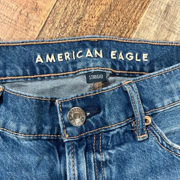 American Eagle Size 00 Blue Cotton Strigid High Rise Denim Jean Shorts - Image 2