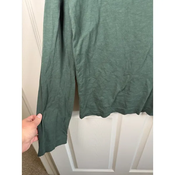Pact Top Womens Medium Green Long Sleeve Organic Cotton Slub Minimalist - Image 4