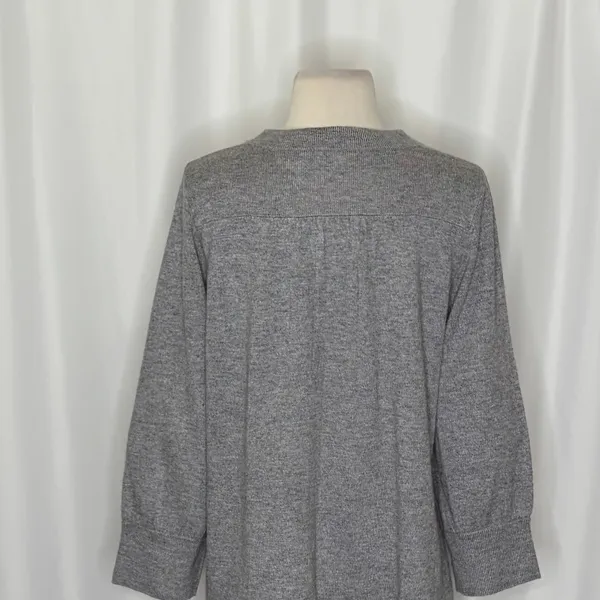 AQUA Silk Cashmere Cardigan Sweater Snap Front 3/4 Sleeve Knitwear Large - Image 9