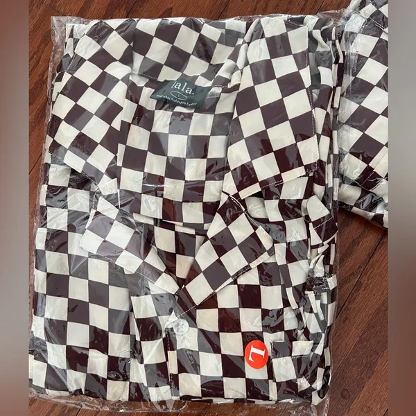 Dressed in lala Checkered Women's satin set L - Image 4