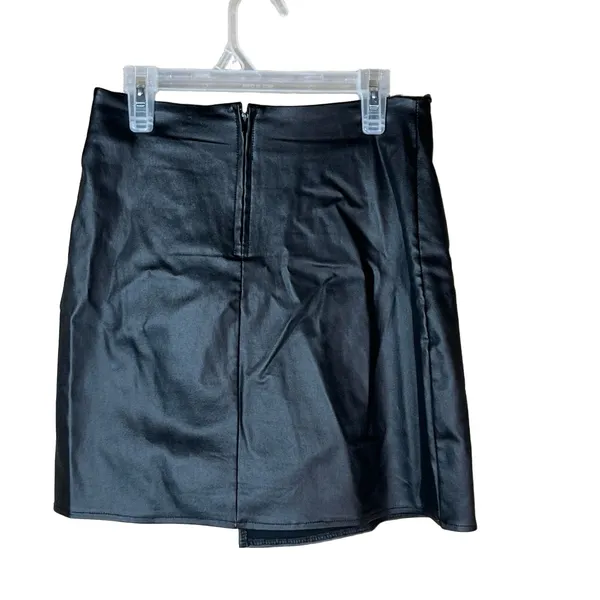 Altard State Black‎ Faux Leather Belted Skirt Womens Small - Image 3