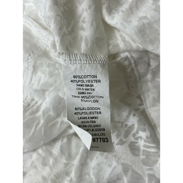 Mur Mur Anthropologie White Burnout Lace Yoke Button Front Top Sheer Size Small - Image 11