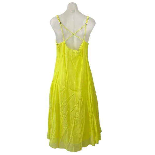 Zara Women's Yellow Sleeveless V-neck Cami Camisole Maxi Tank A-line Dress Sz S - Image 3