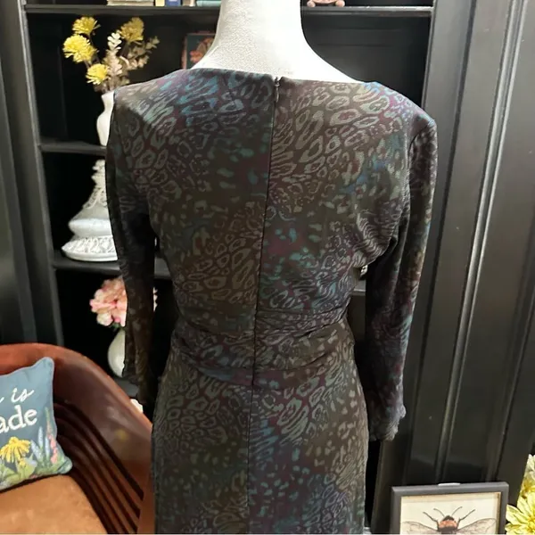 Kay Unger Leopard Print Multi Colored Dress Size 6 - Image 10