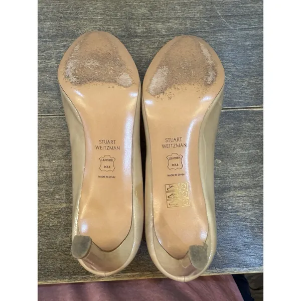 Stuart Weitzman Women's Nude Patent Leather Pumps Heels Size 7.5 N - Image 7
