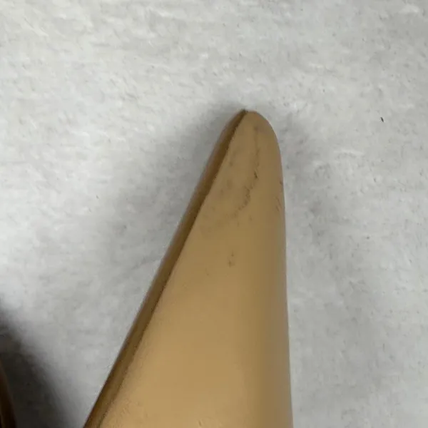 Calvin Klein Tan Leather Pointed Toe Slingback Asymmetrical Strap Heels 9.5‎ - Image 13