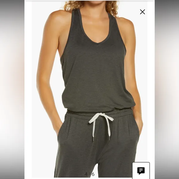 Vuori Lux Sleeveless Jumpsuit In Charcoal Heather Size S Athleisure Activewear - Image 3