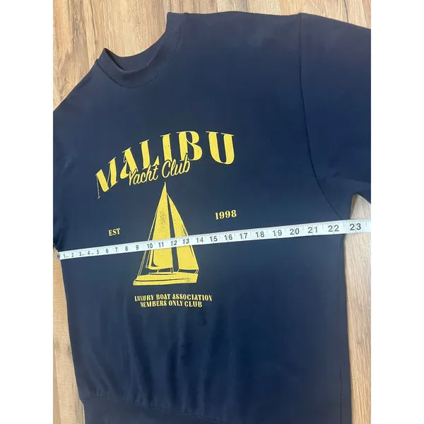 ASOS Malibu Yacht Club Graphic Sweatshirt XS Navy‎ - Image 8